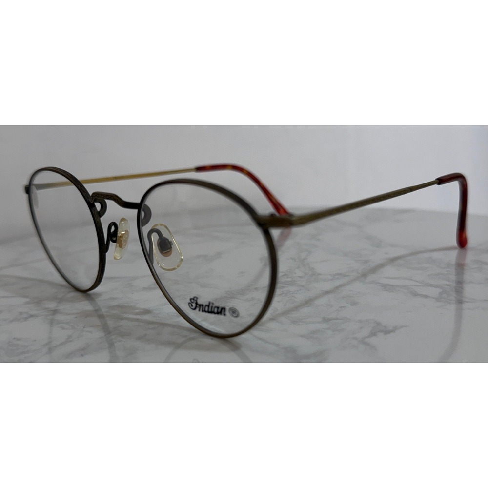 Indian Round Oval Eyeglass Frames 46-23-145 Antique Bronze Made in Japan